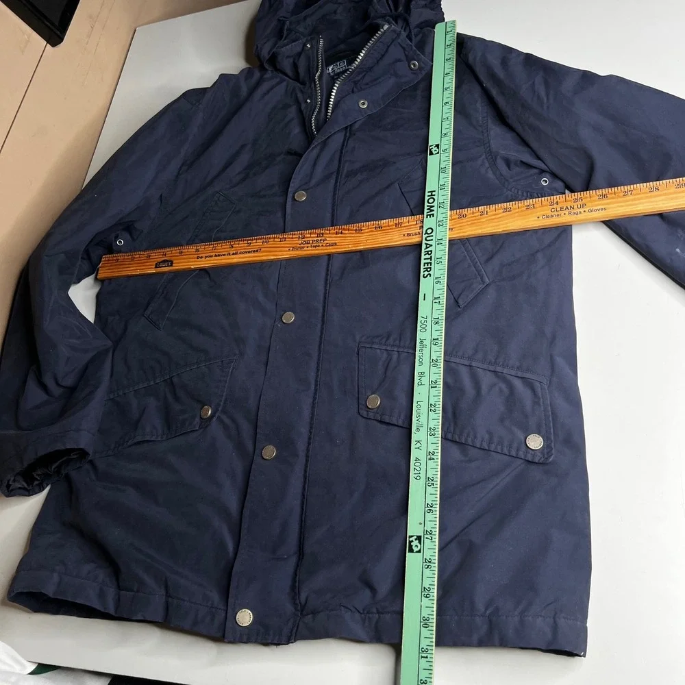 Polo Ralph Lauren Mens Navy Blue Hooded Field Jacket Parka Size Medium